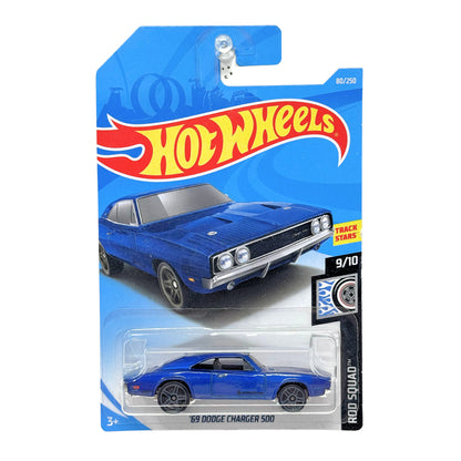 Hot Wheels Rod Squad 1969 Dodge Charger 500 1:64 Diecast Blue