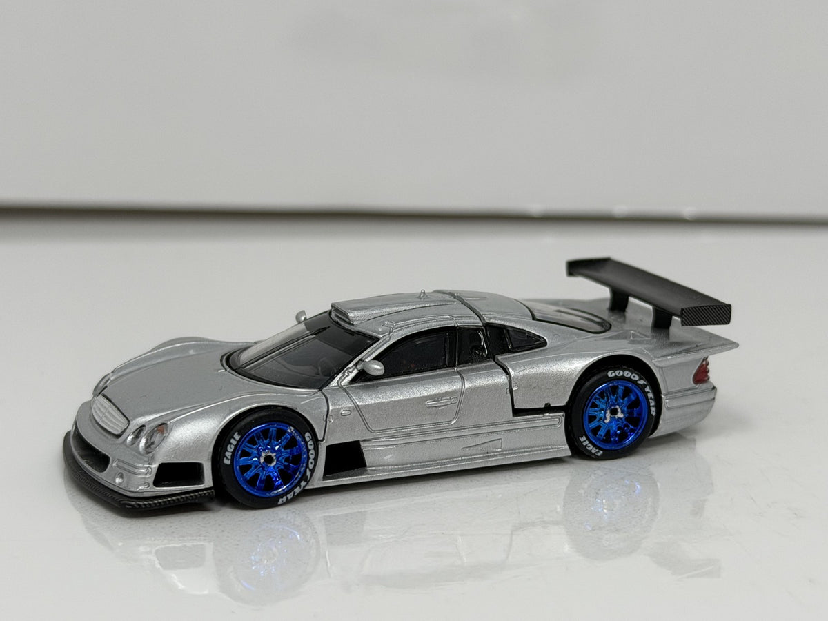 Pop Race Mercedes-Benz CLK-GTR Silver 1:64 Diecast