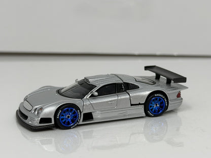 Pop Race Mercedes-Benz CLK-GTR Silver 1:64 Diecast