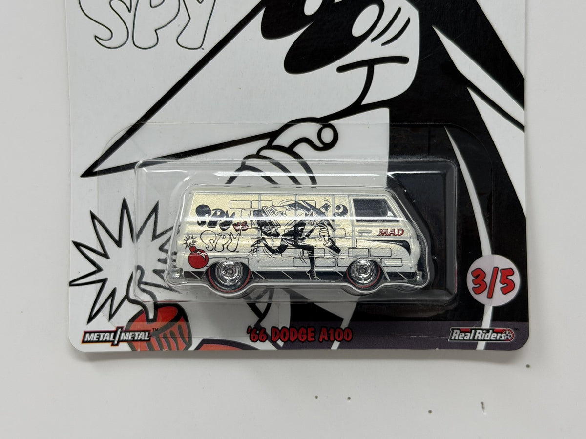 Hot Wheels MAD 1966 Dodge A100 Spy vs Spy White 1:64 Diecast Real Riders