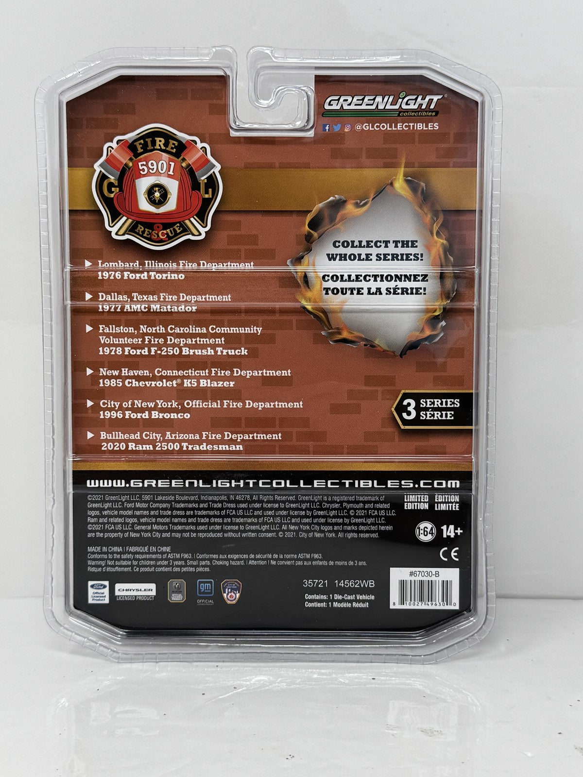 GreenLight Fire & Rescue Dallas Fire Dept 1977 AMC Matador 1:64 Diecast