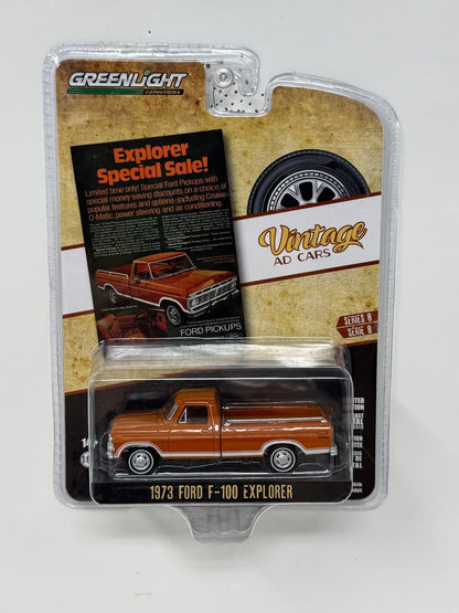 Greenlight Vintage AD Cars 1973 Ford F-100 Explorer 1:64 Diecast
