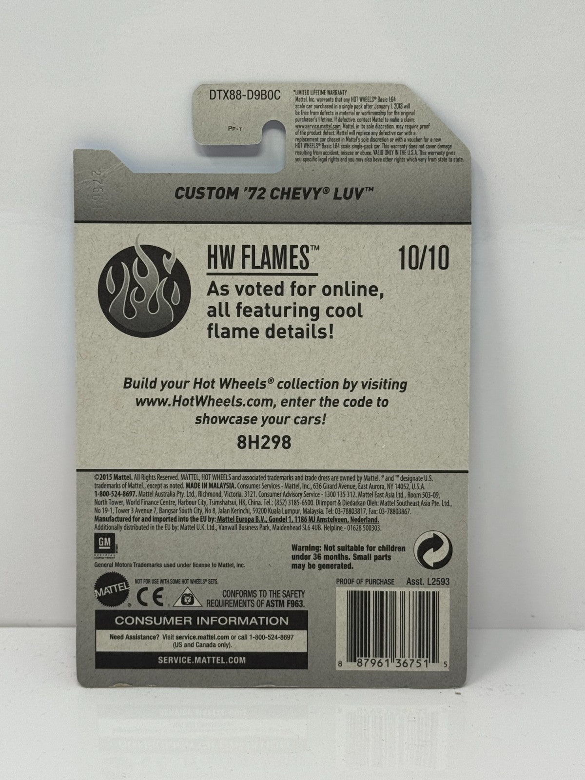 Hot Wheels Flames Custom 1972 Chevy LUV 1:64 Diecast