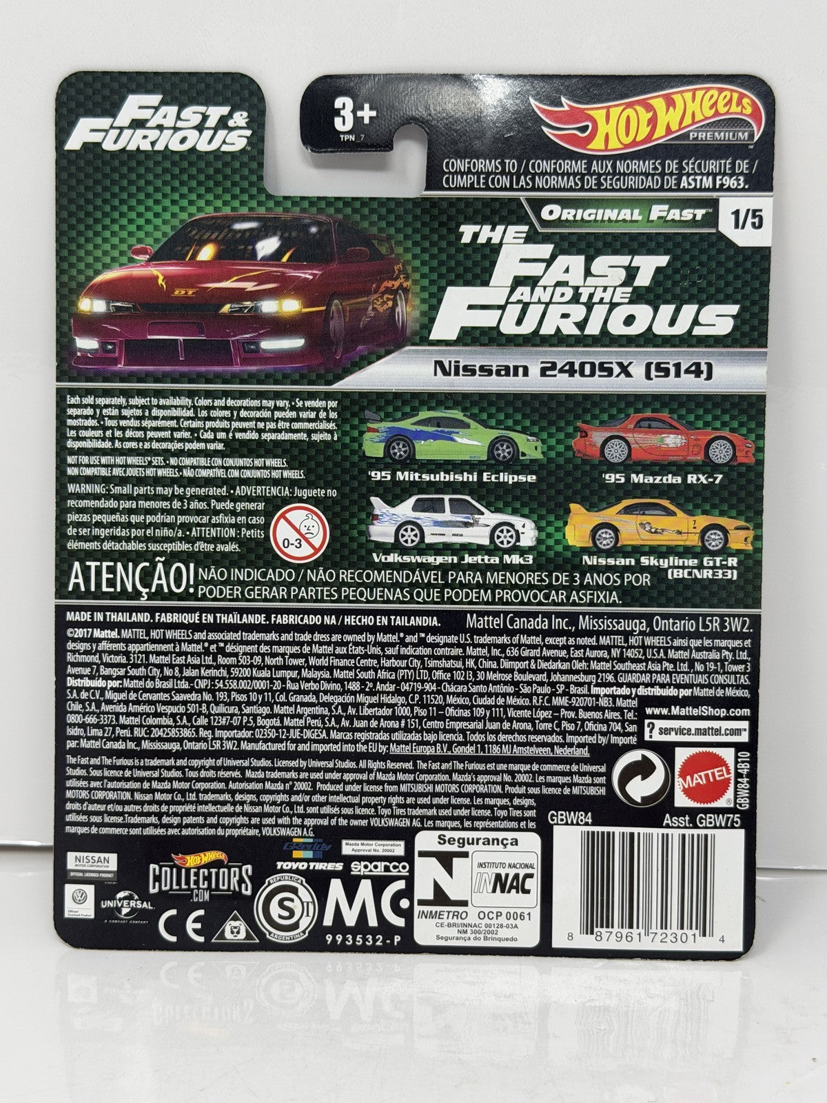 Hot Wheels Premium Fast & Furious Original Fast Nissan 240SX S14 1:64 Diecast