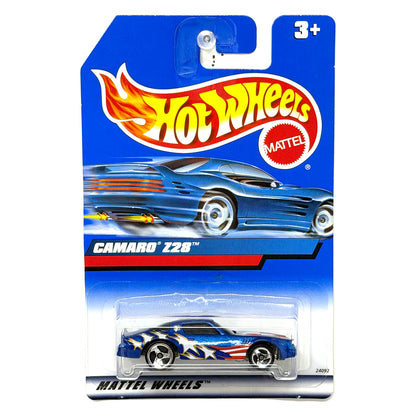 Hot Wheels Mainline 1993 Chevrolet Camaro Z28 1:64 Diecast Blue USA Flag