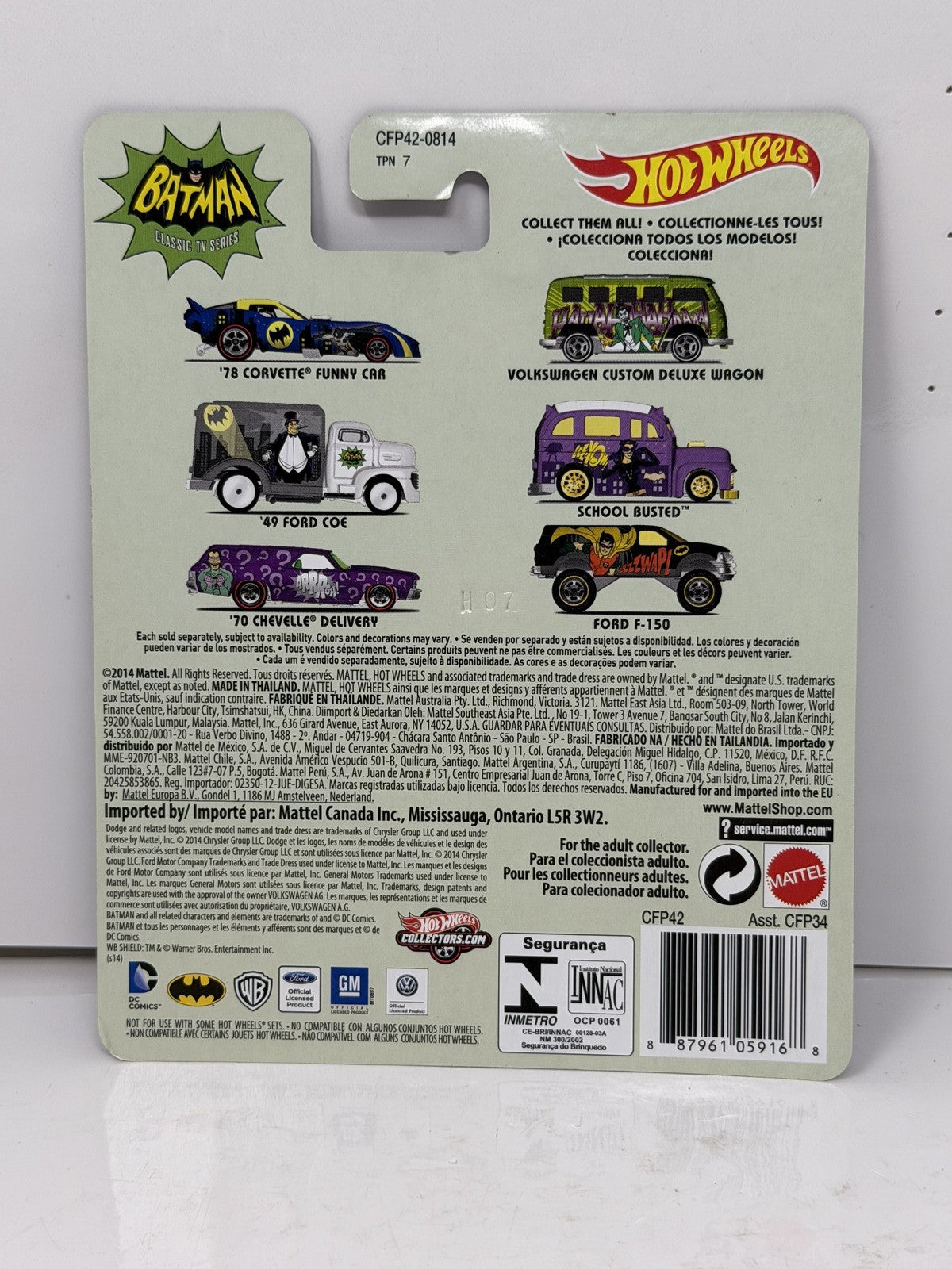 Hot Wheels Batman Classic TV Series 1978 Corvette Funny Car 1:64 Diecast RRs