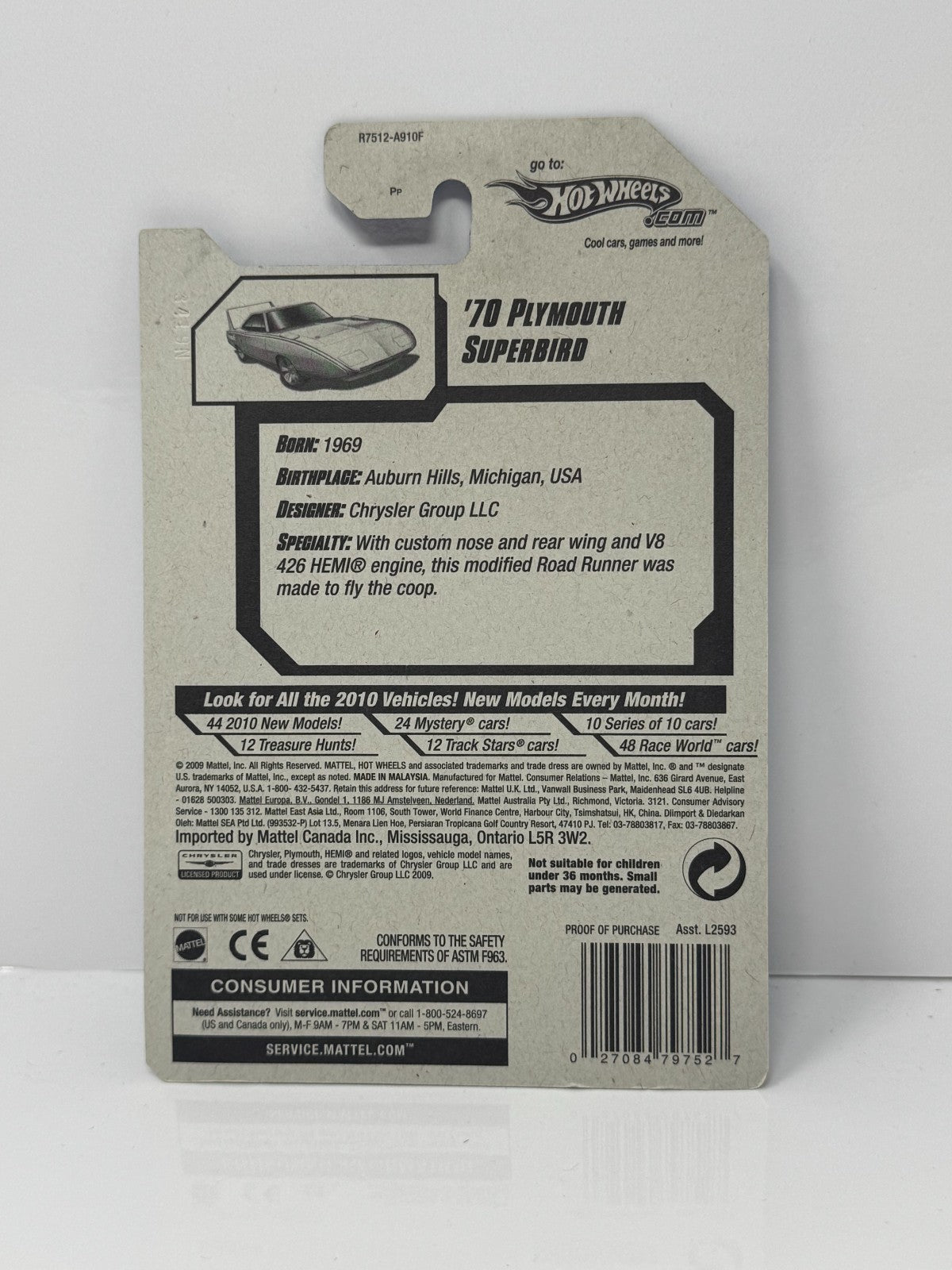 Hot Wheels Muscle Mania 1970 Plymouth Superbird 1:64 Diecast Factory Sealed Or W
