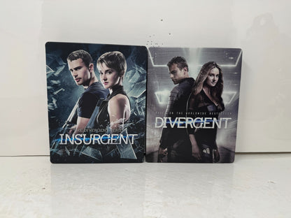 Insurgent & Divergent (Blu-ray) Steelbook Shailene Woodley Sci-Fi Good Shape!!!