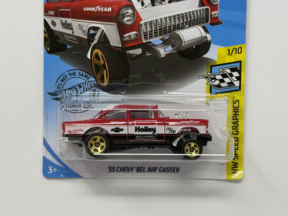 Hot Wheels HW Speed Graphics 1955 Chevy Bel Air Gasser Red 1:64 Diecast US Card