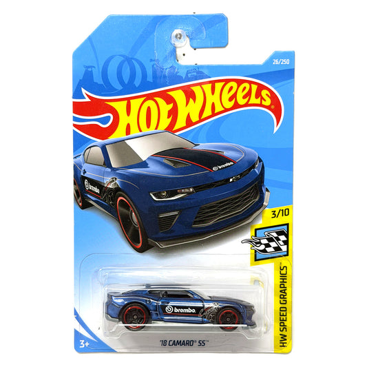 Hot Wheels HW Speed Graphics 2018 Chevrolet Camaro SS 1:64 Diecast Blue