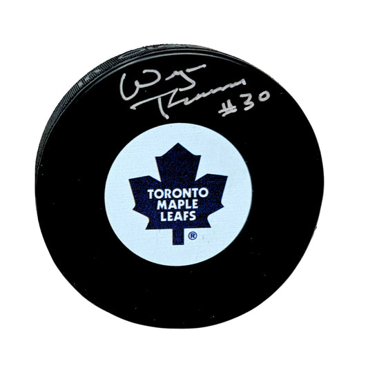 Wayne Thomas Toronto Maple Leafs Signed NHL Autograph Puck Silver Auto