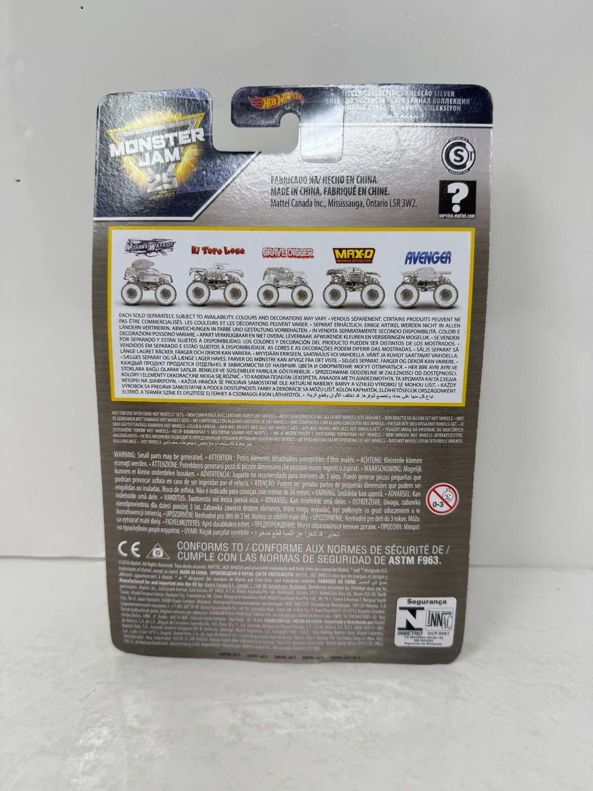 Hot Wheels Monster Jam 25th Anniv. Mohawk Warrior Silver Collection 1:64 Diecast
