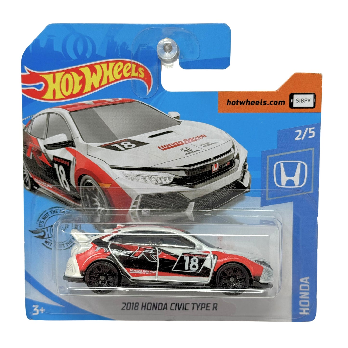 Hot Wheels Honda 2018 Honda Civic Type R 1:64 Diecast Short Card