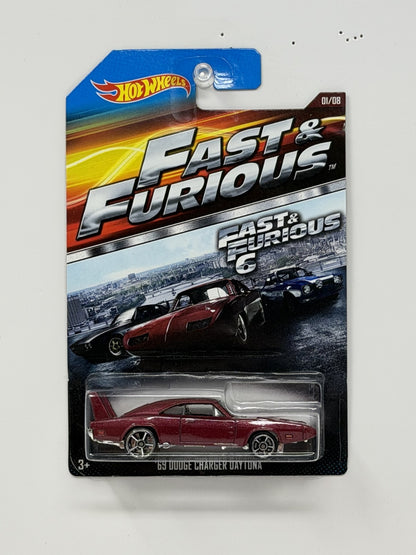 Hot Wheels Fast & Furious 6 1969 Dodge Charger Daytona 1:64 Diecast Burgundy V2