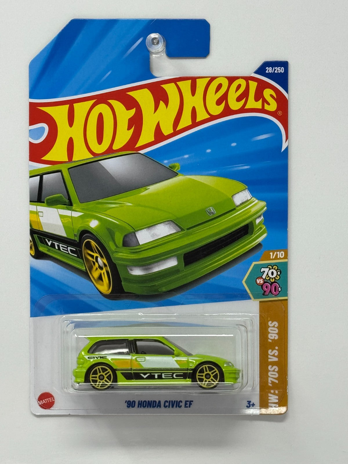 Hot Wheels HW 70s vs 90s 1990 Honda Civic EF 1:64 Diecast Green