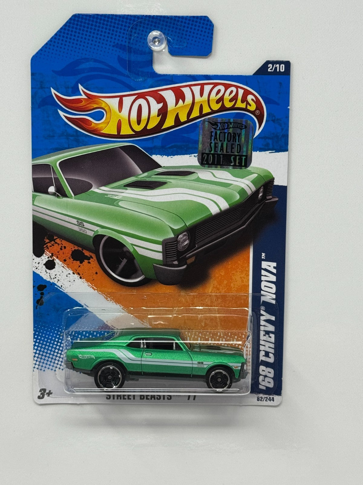 Hot Wheels Street Beasts ’11 1968 Chevy Nova 1:64 Diecast Factory Sealed