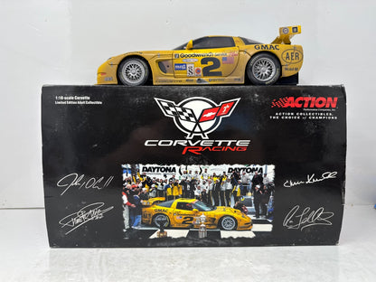 Action Racing #2 Ron Fellows GM 2001 Corvette C5R RACED VERSION 1:18 Diecast