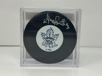 Gary Smith Toronto Maple Leafs Signed NHL Autograph Puck Silver Auto