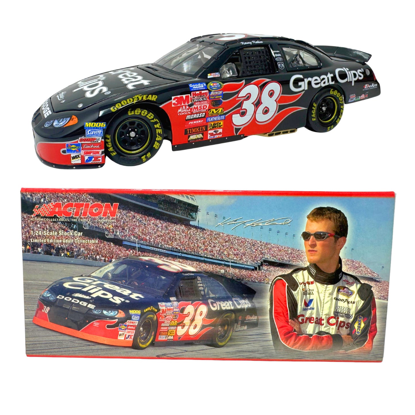 Action NASCAR Kasey Kahne #38 Great Clips 2004 Dodge Intrepid 1:24 Diecast