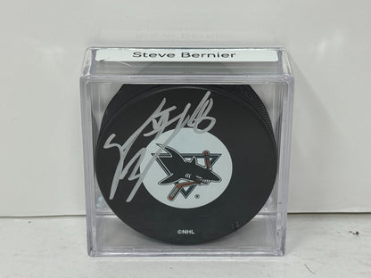Steve Bernier San Jose Sharks Signed NHL Autograph Puck Silver Auto