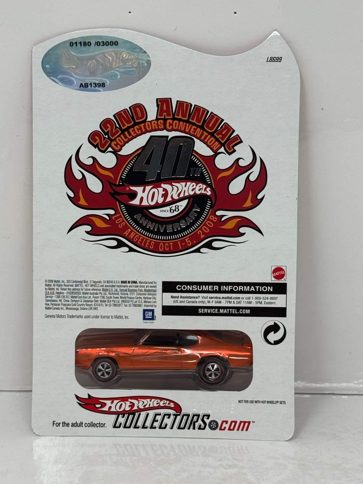Hot Wheels RLC Red Line Club Convention Series 1969 Pontiac GTO 1:64 Diecast