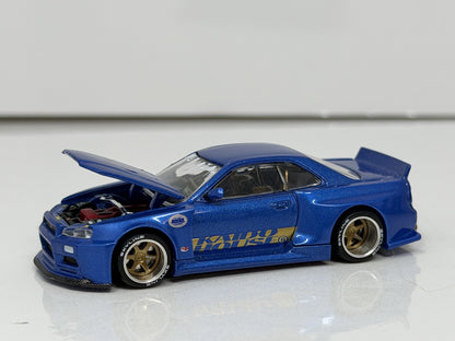Kaido House Mini GT Nissan Skyline GT-R R34 Shinjuku V2 1:64 Diecast