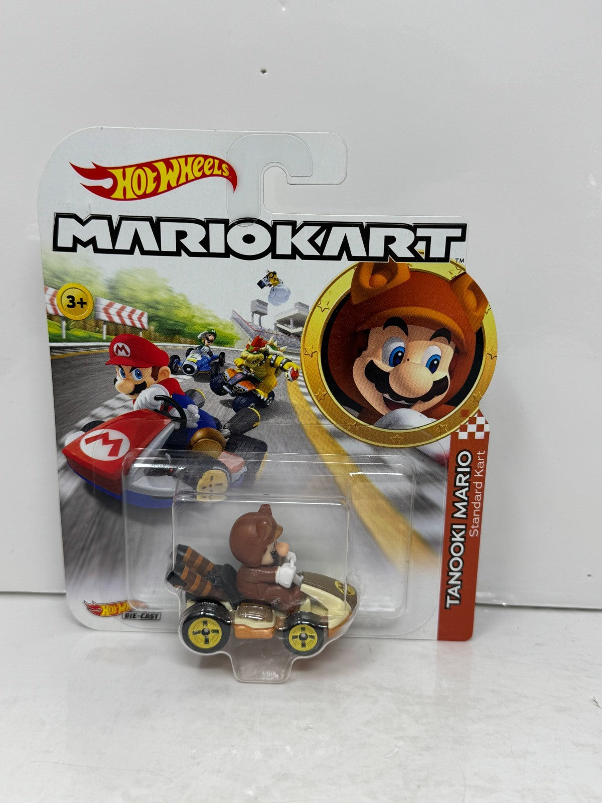 Hot Wheels Mario Kart Tanooki Mario Standard Kart 1:64 Diecast