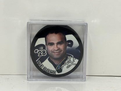 Tie Domi #28 Toronto Maple Leafs NHL Player Portrait Hockey Puck