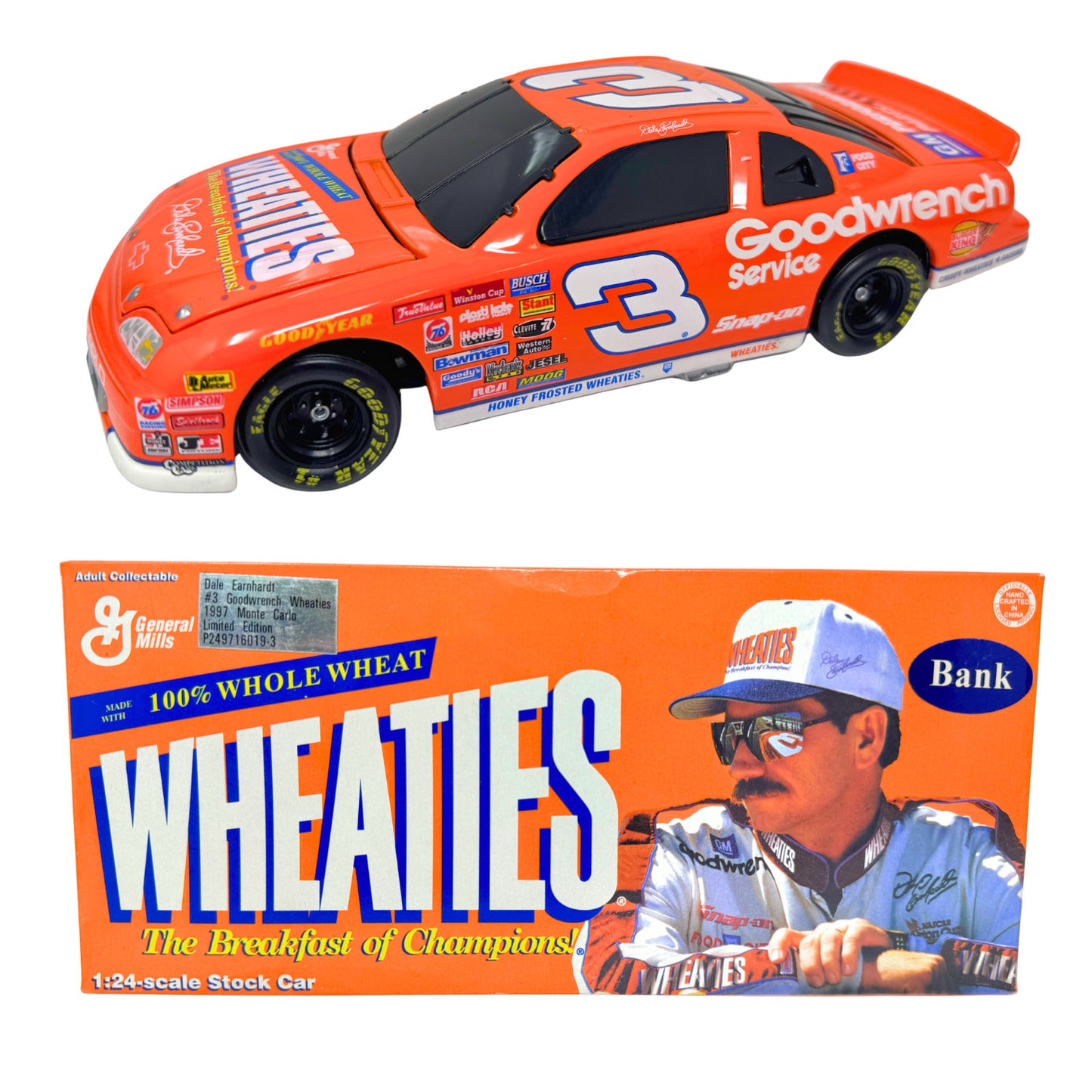 Action Nascar #3 Dale Earnhardt Wheaties 1997 Monte Carlo BANK 1:24 Diecast