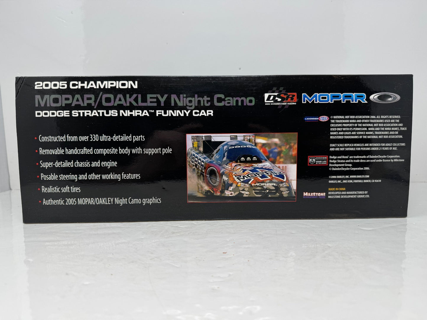 Milestone Gary Scelzi NHRA Mopar Oakley Night Camo Dodge Funny Car 1:16 Scale