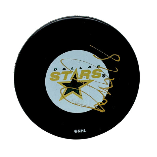 Rob Dimaio Dallas Stars Signed NHL Autograph Puck Gold Auto