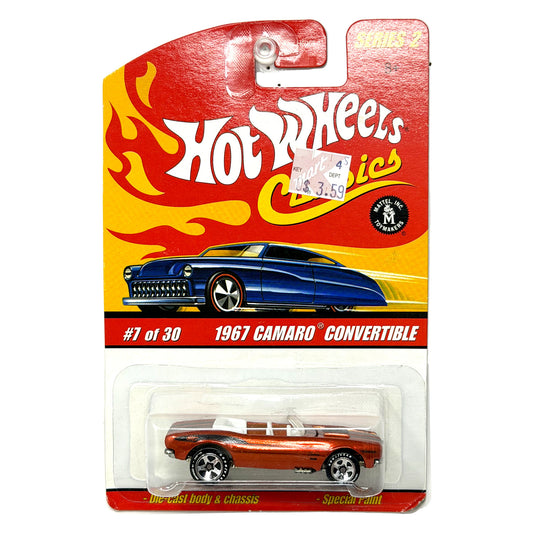 Hot Wheels Classics Series 2 1967 Camaro Convertible 1:64 Diecast Orange