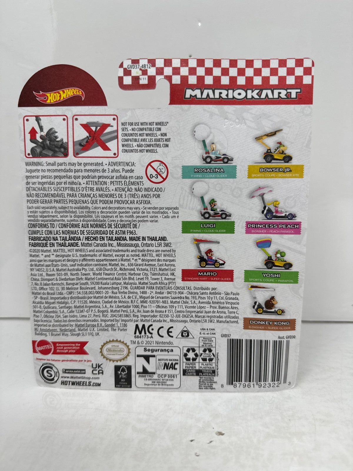 Hot Wheels Mario Kart Donkey Kong B-Dasher + Super Glider 1:64 Diecast