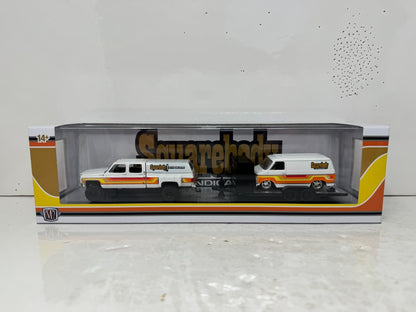 M2 Machines Squarebody Syndicate 1974 Chevy Silverado C30 & G10 Van 1:64 Diecast