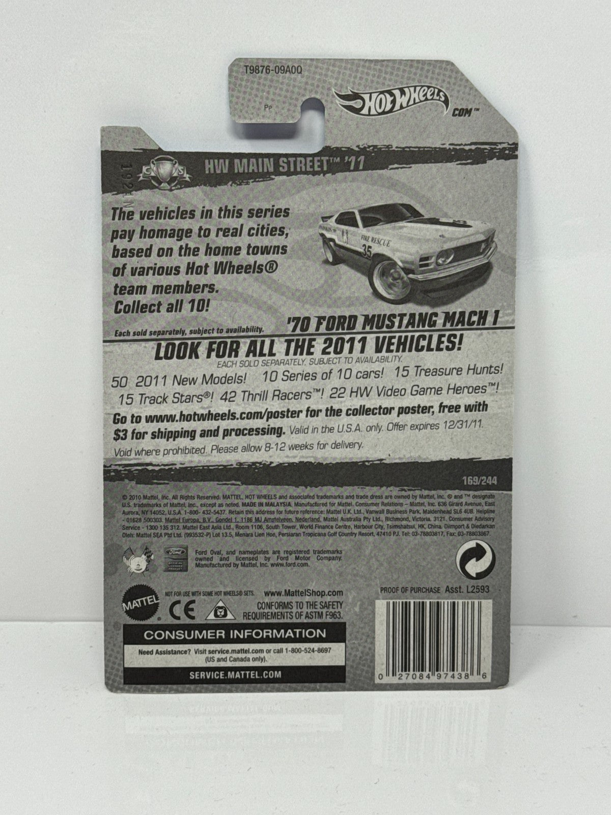 Hot Wheels Main Street 1970 Ford Mustang Mach 1 1:64 Diecast Factory Sealed