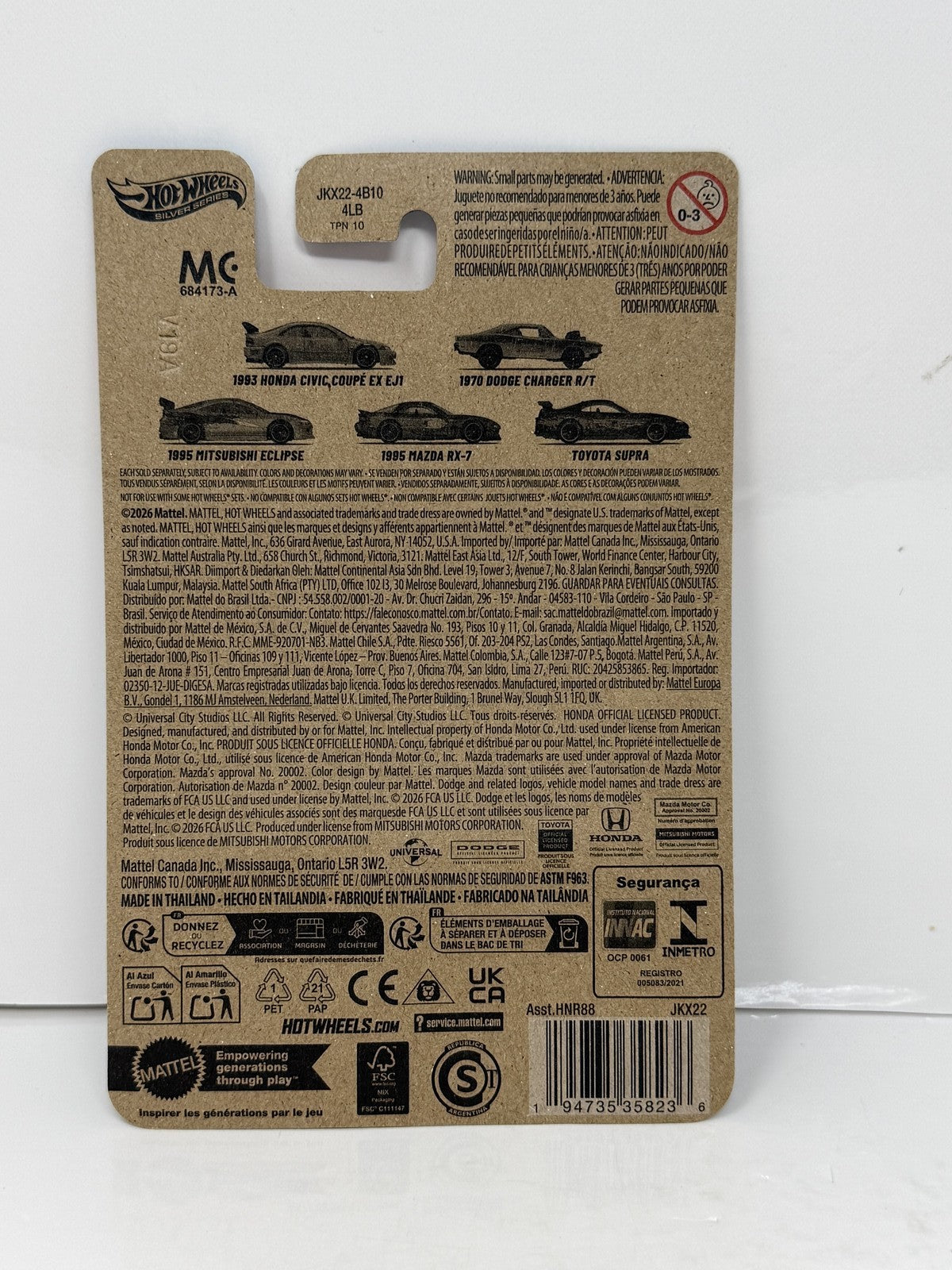 Hot Wheels Silver Series Fast & Furious 1995 Mitsubishi Eclipse 1:64 Diecast