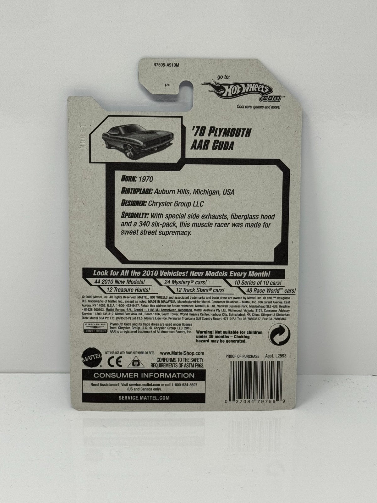 Hot Wheels Muscle Mania 1970 Plymouth AAR Cuda 1:64 Diecast Factory Sealed