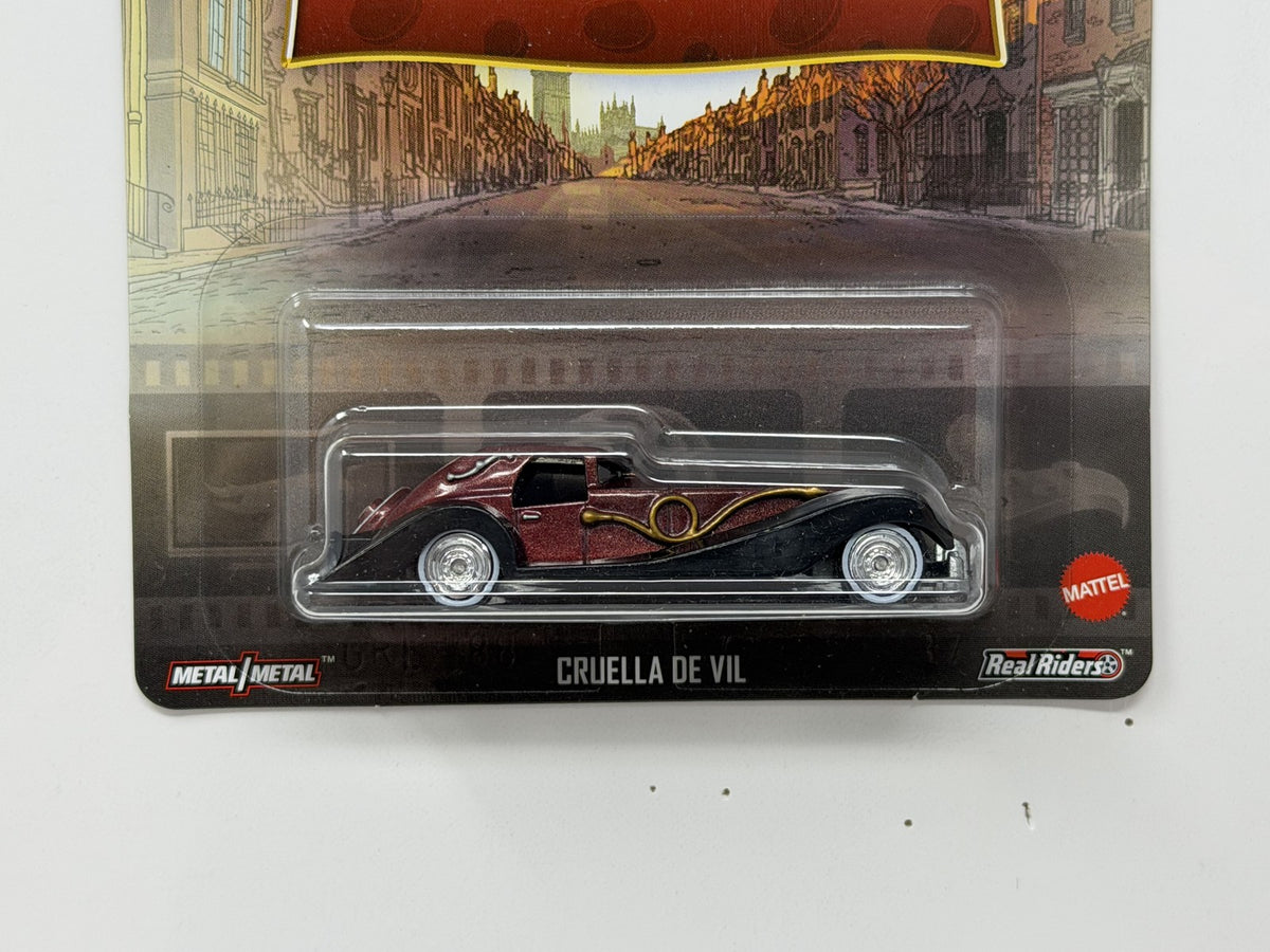Hot Wheels Premium Disney 101 Dalmatians Cruella De Vil 1:64 Diecast Real Riders