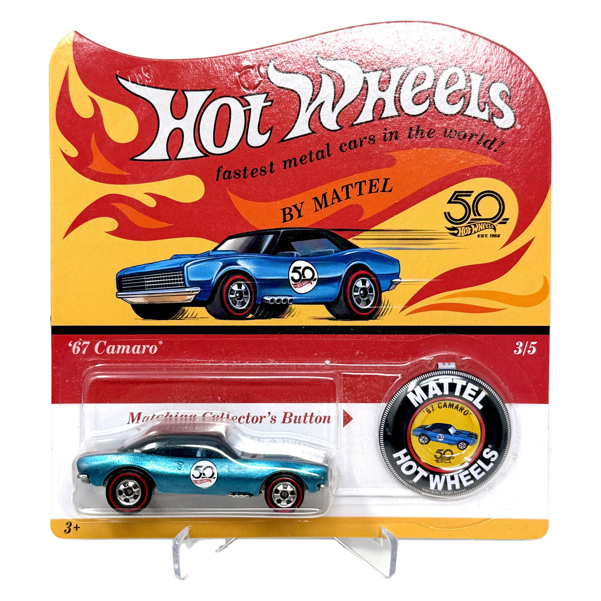 Hot Wheels 50th Anniversary Originals 1967 Camaro 1:64 Diecast Blue