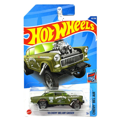 Hot Wheels Chevy Bel Air 1955 Chevy Bel Air Gasser Green 1:64 Diecast