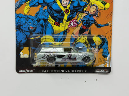 Hot Wheels Premium Marvel X-Men 1964 Chevy Nova Delivery 1:64 Real Riders