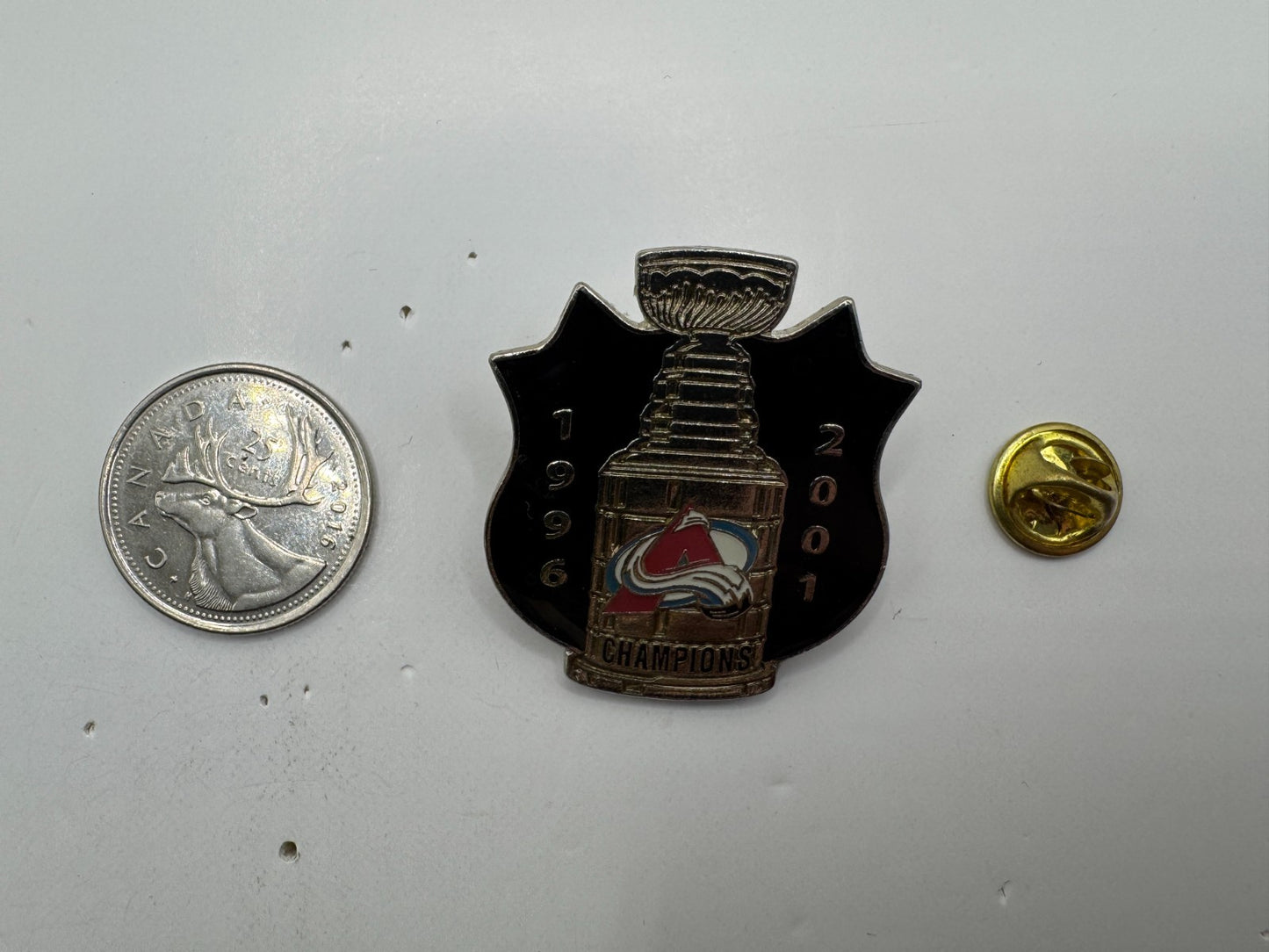 Colorado Avalanche 1996 2001 Stanley Cup Champions NHL Lapel Pin