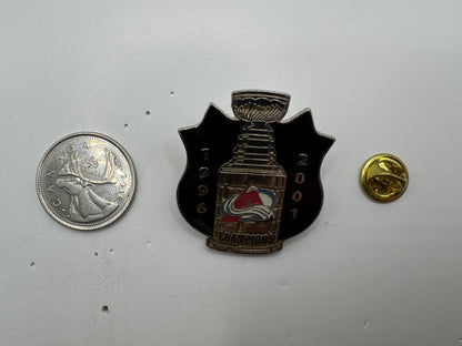 Colorado Avalanche 1996 2001 Stanley Cup Champions NHL Lapel Pin