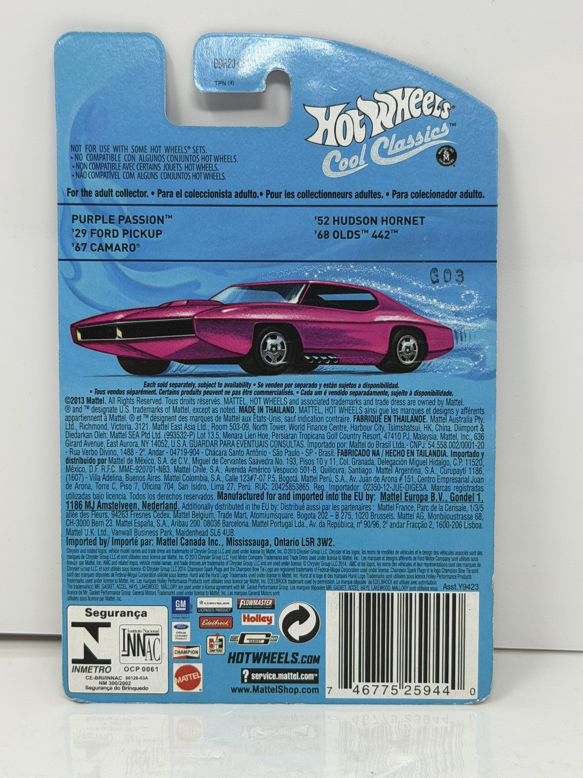 Hot Wheels Cool Classics 1968 Oldsmobile 442 Spectrafrost 1:64 Diecast Gold