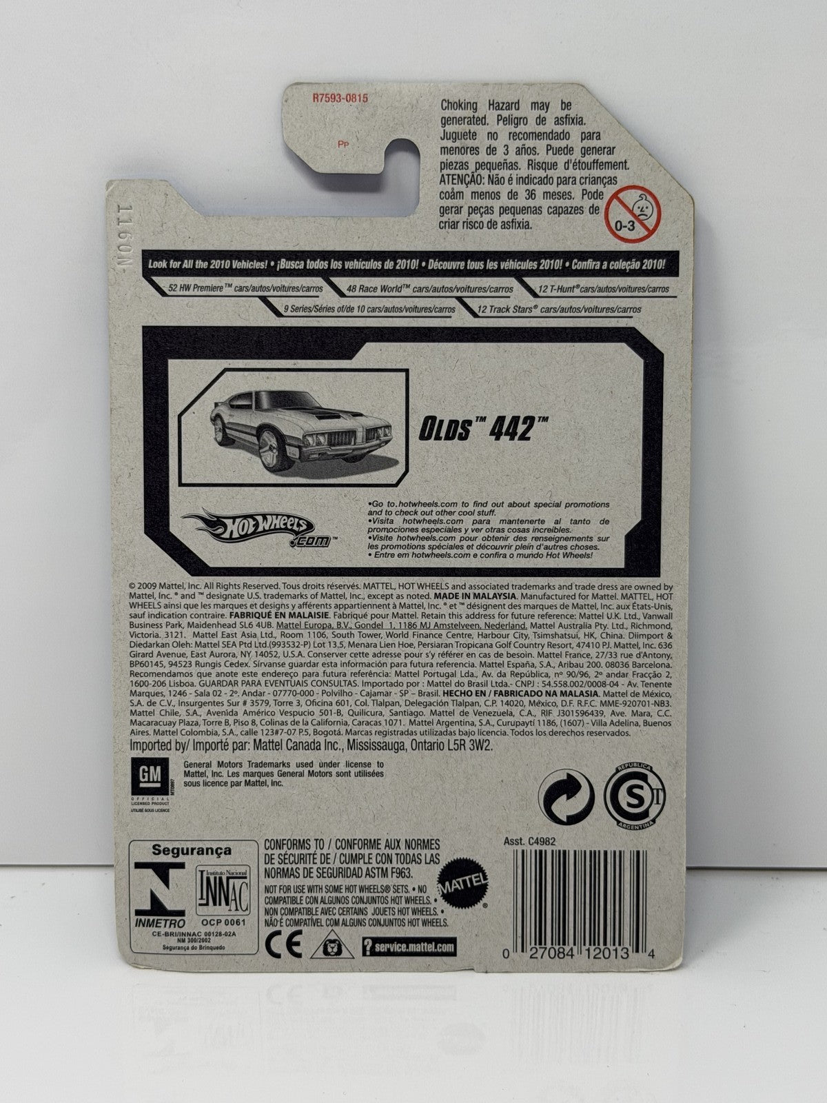 Hot Wheels Hot Auction Oldsmobile 442 1:64 Diecast Yellow