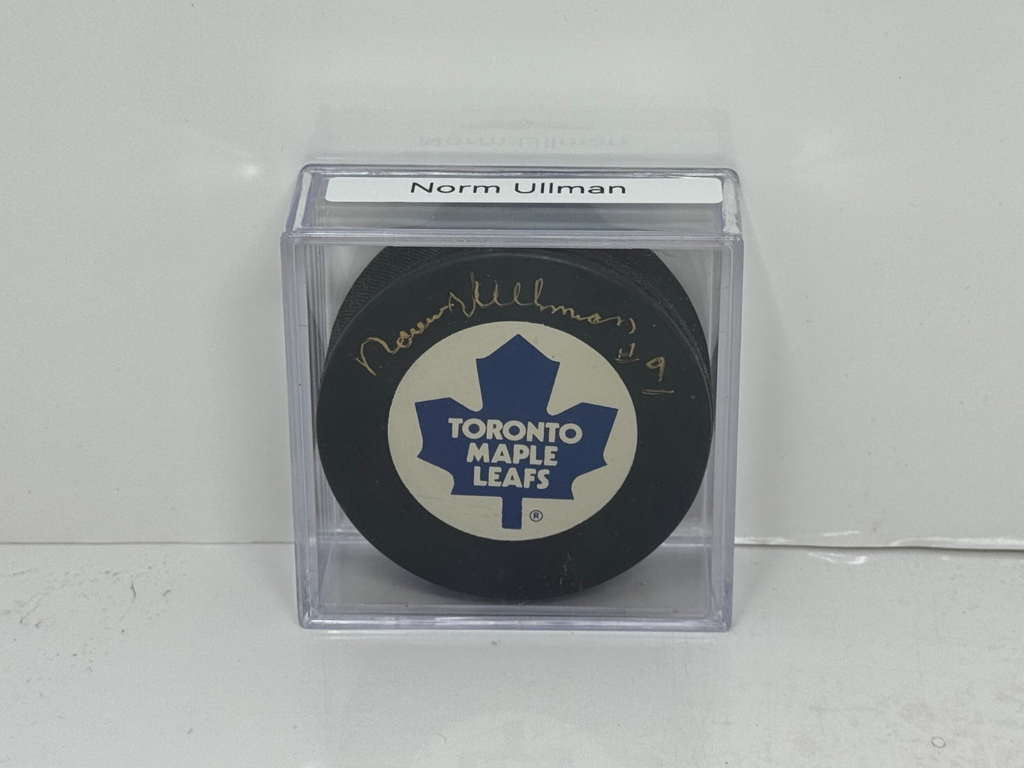 Norm Ullman Toronto Maple Leafs Signed NHL Autograph Puck Gold Auto
