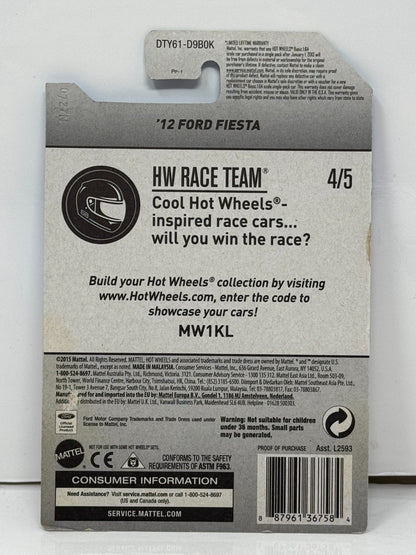 Hot Wheels Race Team 2012 Ford Fiesta 1:64 Diecast