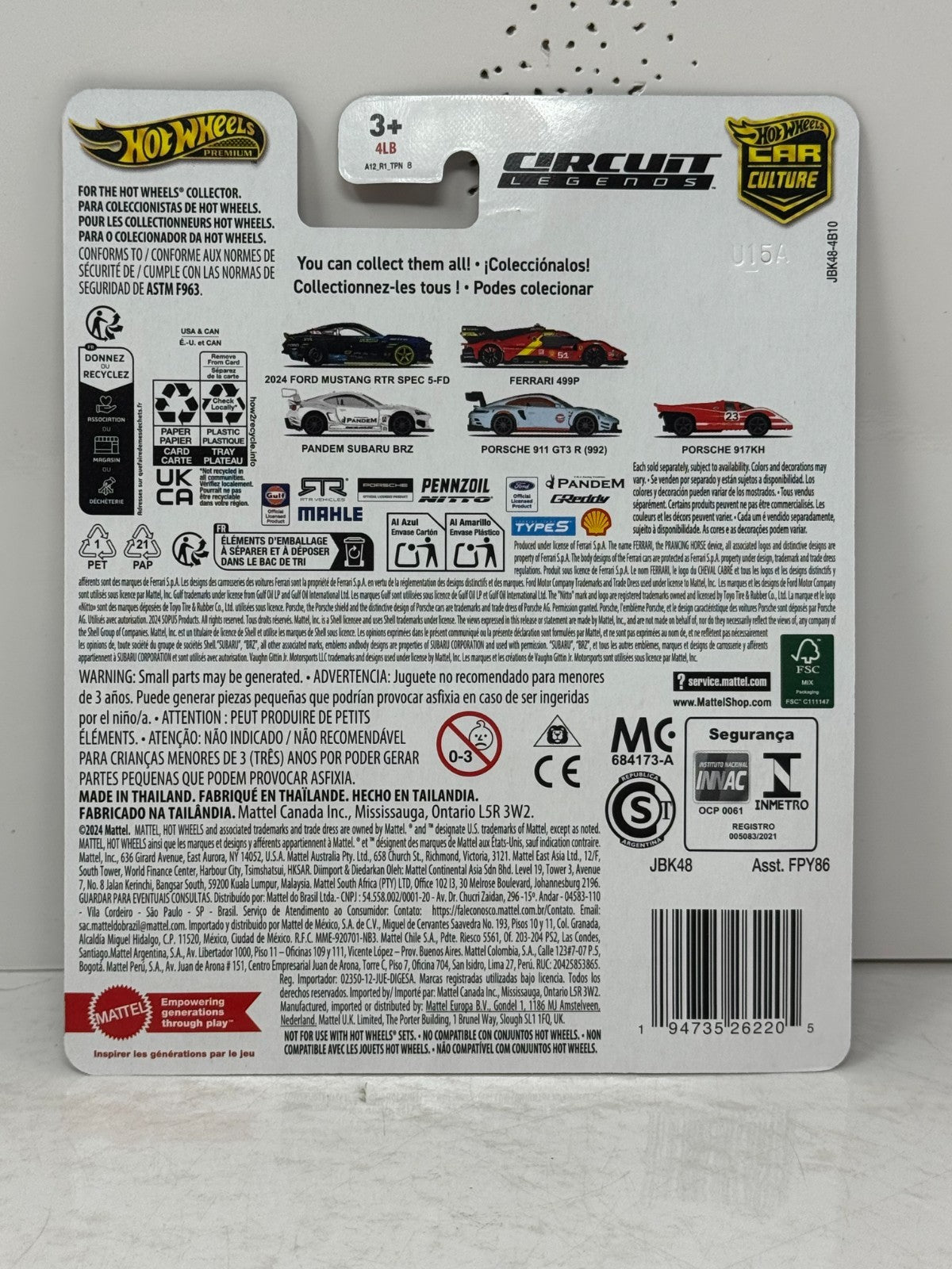 Hot Wheels Premium Circuit Legends 2024 Ford Mustang RTR Spec 5-FD 1:64 Diecast
