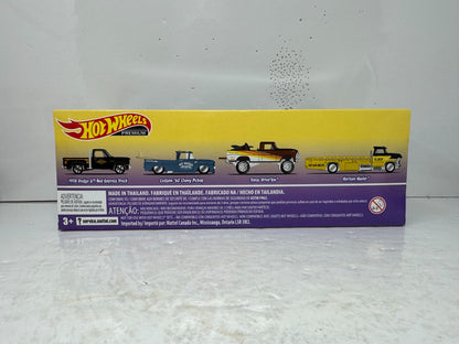 Hot Wheels Premium Pickup Trucks 4-Pack Collector Diorama Set 1:64 Diecast