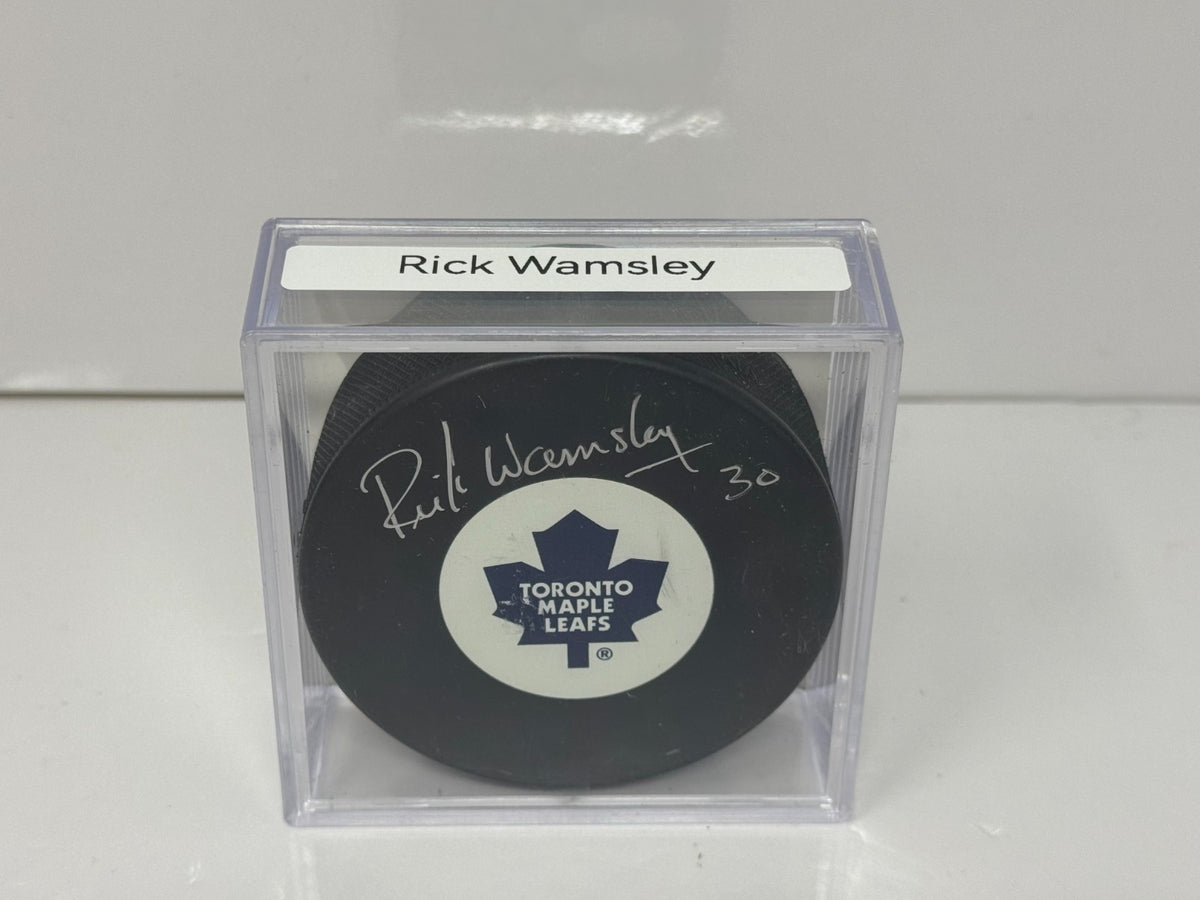 Rick Wamsley Toronto Maple Leafs Signed NHL Autograph Puck Silver Auto